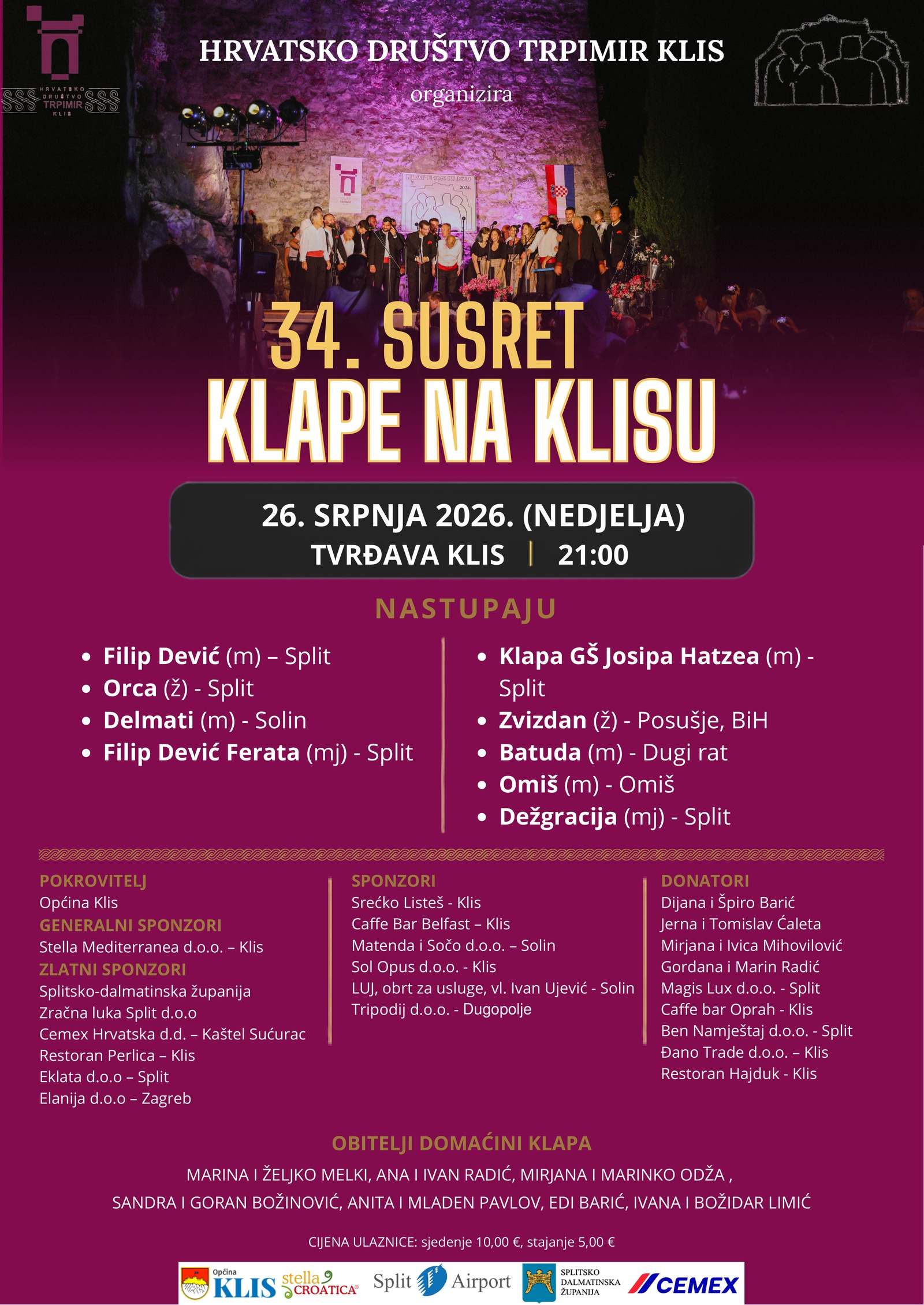 Plakat 34. Susret Klape na Klisu 2026